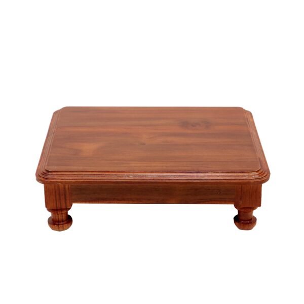 Natural Brown Handmade Small Wooden Bajot for Home - Image 2