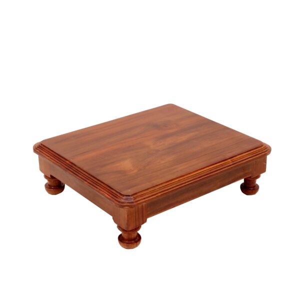 Natural Brown Handmade Small Wooden Bajot for Home - Image 3