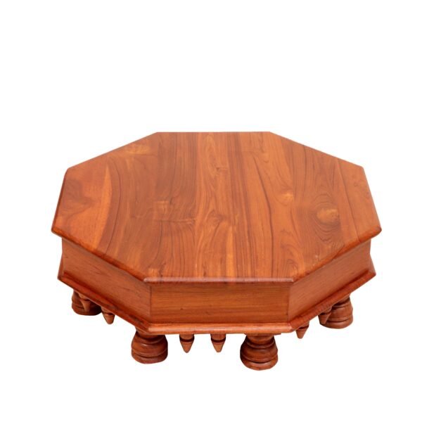 Diamond Shaped Handmade Natural Classic Wooden Bajot for Home - Image 2