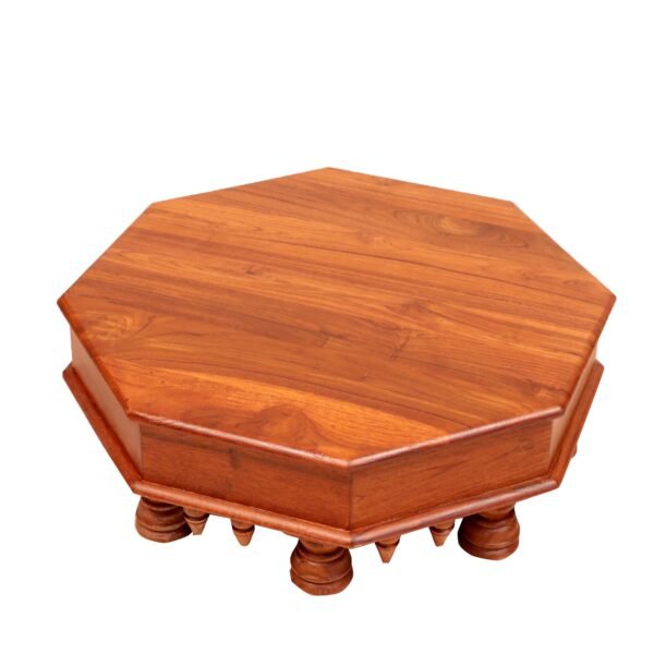 Diamond Shaped Handmade Natural Classic Wooden Bajot for Home - Image 3