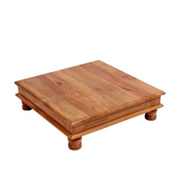 Solid Teak Honey Polish Square Bajot