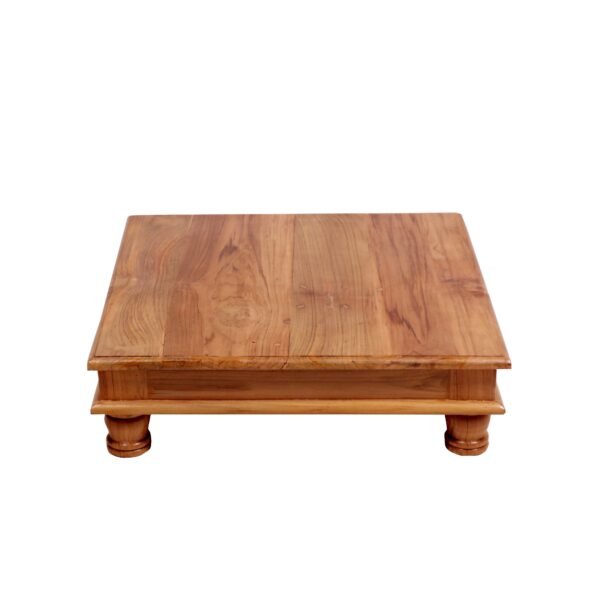 Solid Teak Honey Polish Square Bajot - Image 2