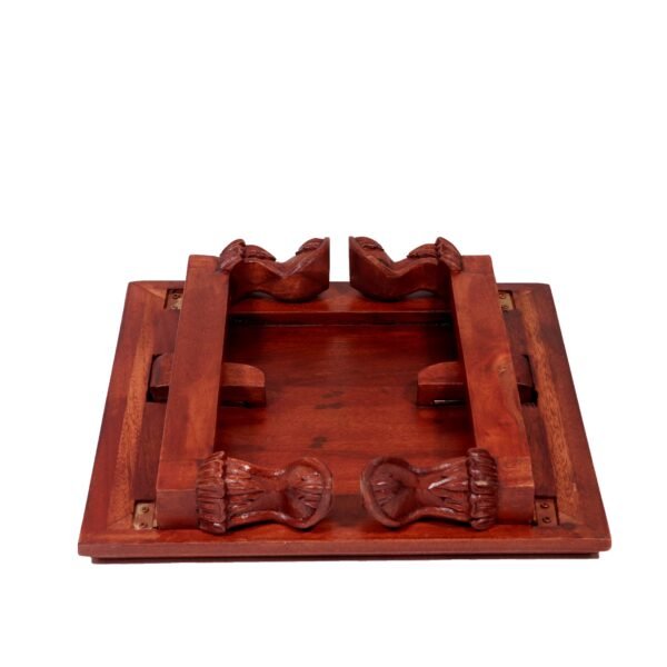 Teak Wooden Square Folding Bajot - Image 4