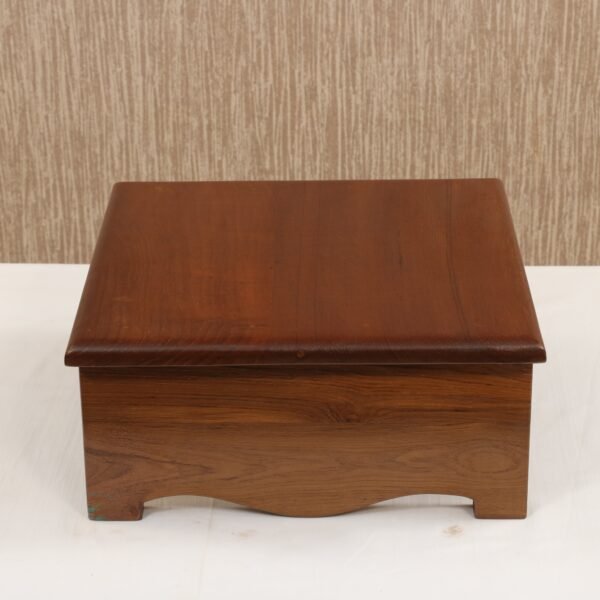 Simple Compact Multipurpose Teak Wooden Bajot - Image 3