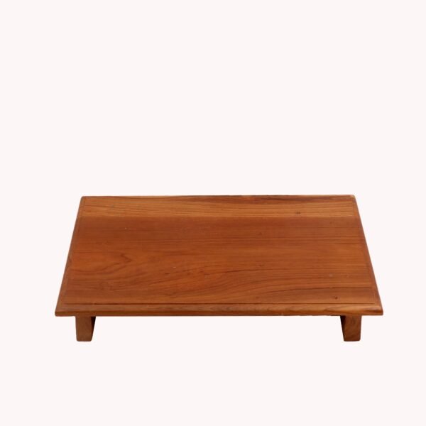 Simple Low Teak Wooden Bajot - Image 2