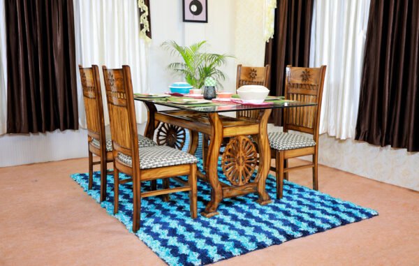 Chakra Style Teak Wooden Dining Set