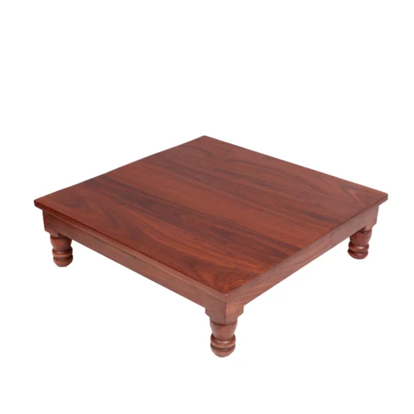 Solid Teak Wooden Square Bajot - Image 3