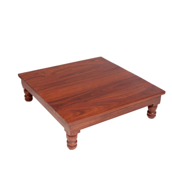 Solid Teak Wooden Square Bajot - Image 2