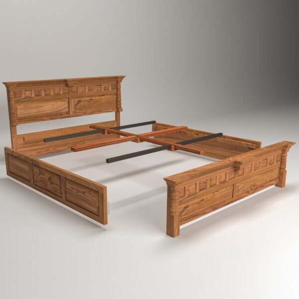 Brick Concept Teak Wooden Storage Bed - Image 3